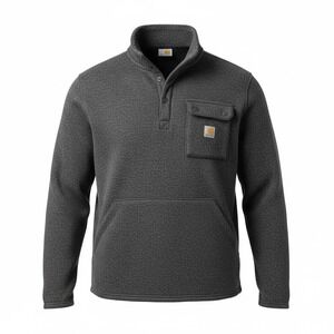 Carhartt Midweight Fleece Quarter Zip Sweater Men's Size XXL Relaxed Fit Black